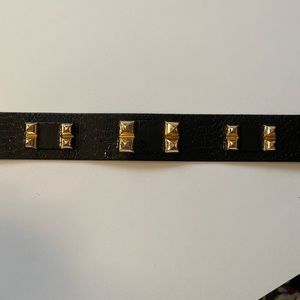 Bebe High Waisted Belt with Gold Buckle Details